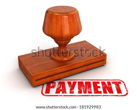 Rubber Stamp payment (clipping path included)