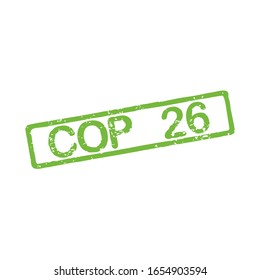 Rubber Stamp With Text COP 26