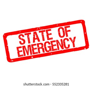 Rubber Stamp With Text State Of Emergency 