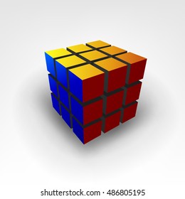 Rubic Cube 3D Illustration