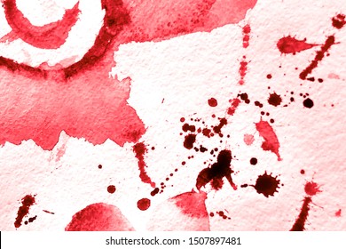 Rubyの芸術的な汚い絵 犯罪現場 鮮やかな水彩の壁紙 血しぶき 血色のボヘミアン手染め 血痕 まだら紙 白い背景に のイラスト素材 Shutterstock