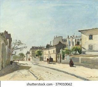 Rue Notre-Dame, Paris, By Johan Barthold Jongkind, 1866, Dutch Painting, Oil On Canvas. Cityscape Painting In The Reconstruction And Expansion Of Paris In The 2nd Empire. The Style Is Quite Impression