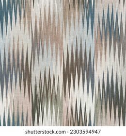 Rug seamless texture with zigzag pattern, ethnic fabric, grunge background, boho style pattern, 3d illustration