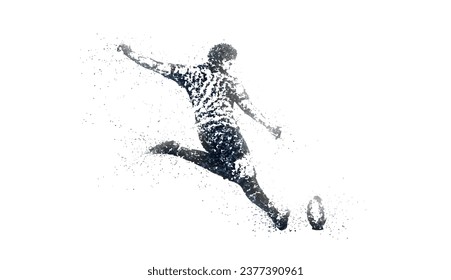 Rugby male player silhouette in stippled style on a white background. - Powered by Shutterstock