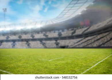 Rugby stadium from the field with copy space - Powered by Shutterstock