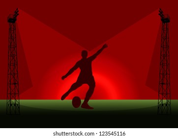 Rugby Tower Flood Light Promotional Poster Illustration - Powered by Shutterstock