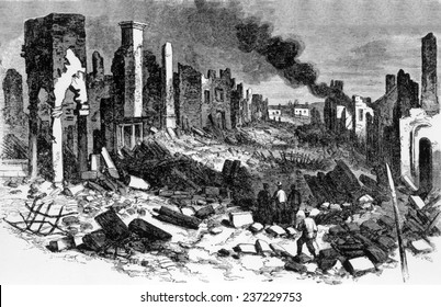 The Ruins Of Richmond, Virginia At The End Of The Civil War, 1865, From Leslie's Weekly.