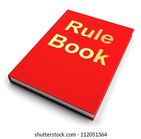 Rule Book Or Red Policy Guide Manual Shows Legal Advice, Contract Regulations Or Procedures To Follow For Standards