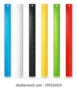 Rulers in centimeters and millimmeters. 