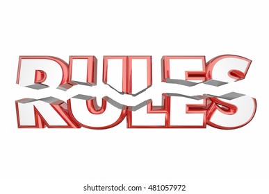 Rules Breaking Laws Illegal Word Cracking 3d Illustration