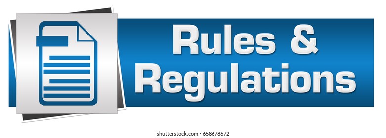 Rules Regulations Blue Grey Horizontal 