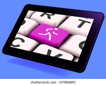 Runner Key Tablet Meaning Run Jog Or Aerobic Work-Out