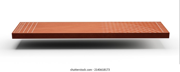 Running 3D cross section with running track, 3D Illustration cut away with empty sport track isolated on white background - Powered by Shutterstock