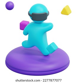 running 3d render icon illustration for website, application, printing, document, poster design, etc.