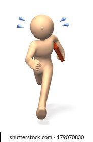 Running character in busily.