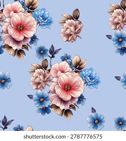 Running floral pattern wallpaper background seamless beautiful digital pattern floral pattern, wall paper design, allure pattern. digital floral patern
