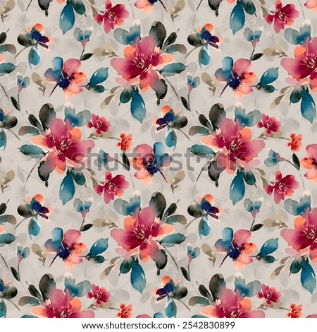 Running floral pattern wallpaper background seamless beautiful digital pattern