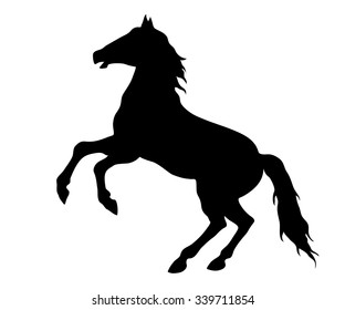 Running Horse Black Silhouette. 