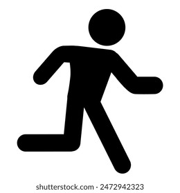 Running, jogging, getaway, evacuation, running person icon illustration. - Powered by Shutterstock