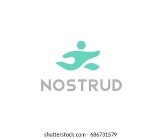 Running man logotype. Care delivery creative logo. Hand sport action fitness idea icon symbol - Powered by Shutterstock