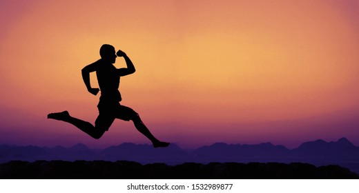 Female Runner Silhouette Woman Running Into Stock Photo (Edit Now ...