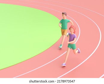 Running on Athleticism Track. 3D render - Powered by Shutterstock