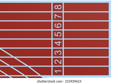 Running track and start lines.