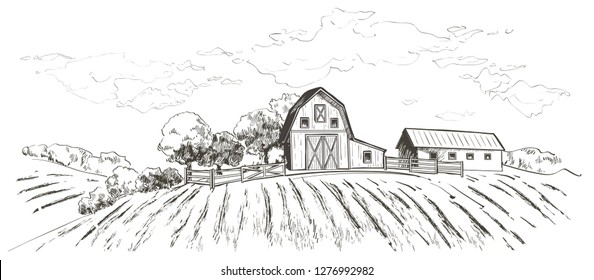 Barn Drawing Images Stock Photos Vectors Shutterstock