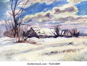 2,448 Winter Farm Watercolor Images, Stock Photos & Vectors | Shutterstock