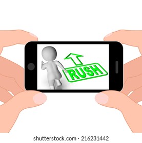 Rush And Running 3D Character Displaying Urgent Hurry Priority