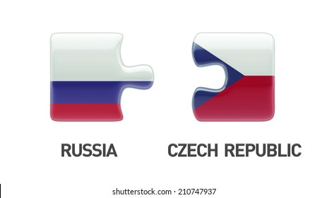 Russia Czech Republic High Resolution Puzzle Concept