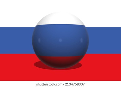 Russia. Flag of Russia. Ball 3D of Russia design. Horizontal design. Illustration of the flag of Russia. Horizontal design. Abstract design. Illustration. Map. Wagner. Yevgeny Prigozhin. Leader. Dead.