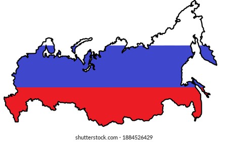 Similar Images, Stock Photos & Vectors of map of Russia on Russian flag ...