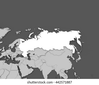 russia map 3D rendering