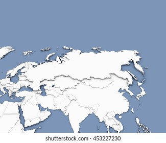 Russia Map 3D Rendering