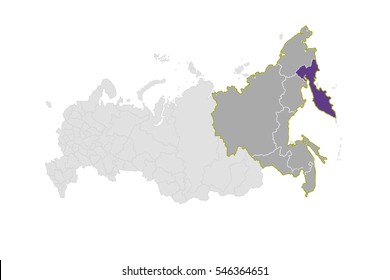 Russia Map, Far East Region And Kamchatka