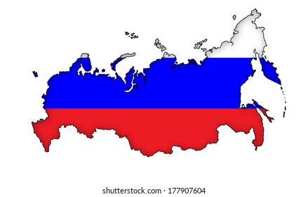 Russia Map Flag