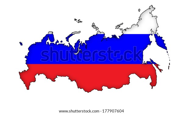 Russia Map Flag Stock Illustration 177907604