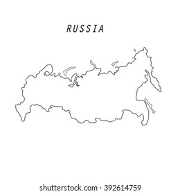 Russia Map Outline Isolated