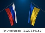 Russia and Ukraine Flag. 3D illustration