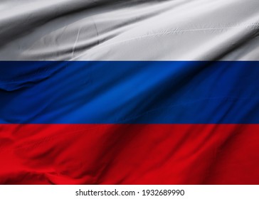 Russian Federation Flag Blowing In The Wind. Background Texture. Moscow. 3d Illustration. 3d Render.