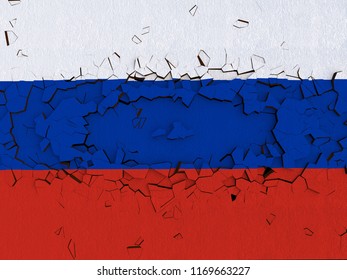 Russian Flag On Cracked Wall 3d Stock Illustration 1169663227 ...