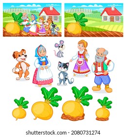 Russian Folk Tale Turnip Grandfather Grandmother Granddaughter Bug Cat Mouse