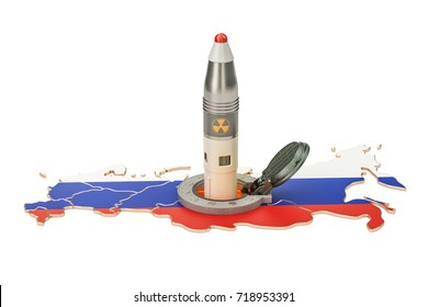 Russian Missile Launches From Its Underground Silo Launch Facility, 3D Rendering