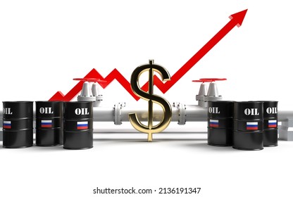 Russian Oil And Gas Price Growing 3D Rendering