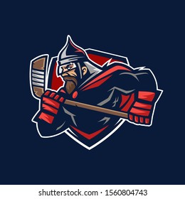 Russian Warrior Mascot Hockey Logo