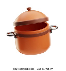 Rustic ceramic pot ideal for cookware demonstrations, kitchen accessories, or traditional culinary content.