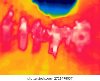 Rustic dancing in the courtyard. Image from thermal imager device.