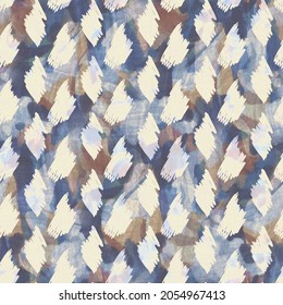 Rustic french grey mottled printed fabric. Seamless european style soft furnishing textile pattern. Batik allover digital irregular print effect. Variegated blue decor cloth. High quality raster jpg