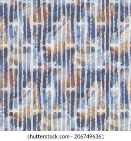 Rustic french grey stripe printed fabric. Seamless european style soft furnishing textile pattern. Batik all over digital line print effect. Variegated blue decorative cloth. High quality raster jpg